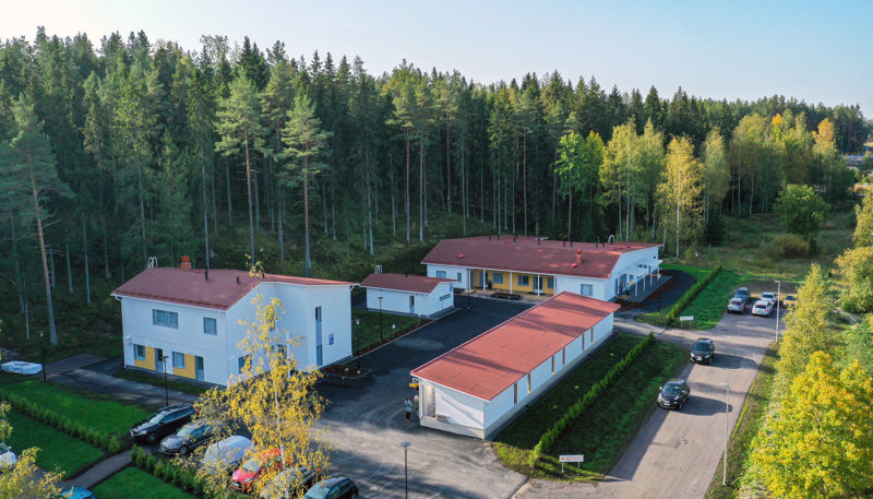 Teijo-Talojen rakentama Merikratoksen perhekuntoutuskeskus Kajo, ilmakuva. Kuva: Teijo-Talot 2021
