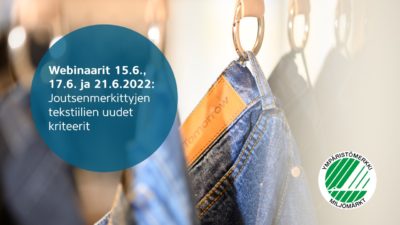 Webinaareja Joutsenmerkin uusista tekstiilikriteereistä järjestetään kesäkuussa 2022.