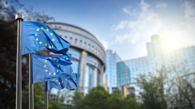 EU:n lippuja Brysselissä